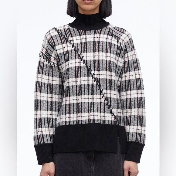 3.1 Phillip lim women's Wool Plaid Jacquard Oversized Sweater size medium - Picture 1 of 13